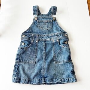 Vintage Classic Blue Denim Jumper Overalls Dress 24 Month Cotton Spring Summer